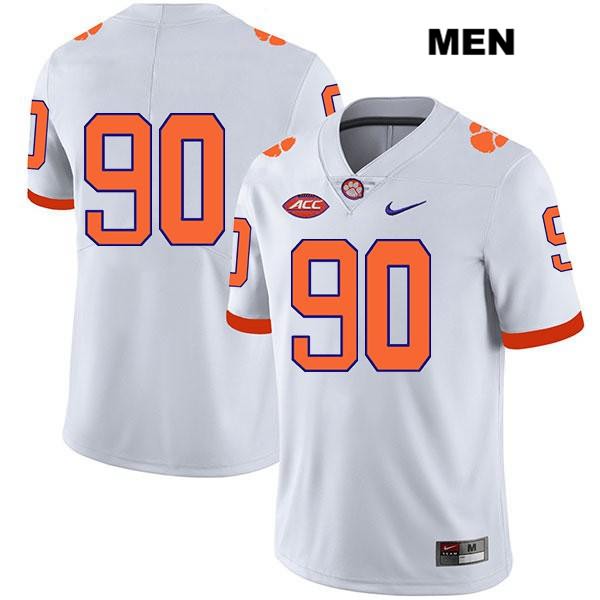 Men's Clemson Tigers #90 Darnell Jefferies Stitched White Legend Authentic Nike No Name NCAA College Football Jersey UXQ0246KT